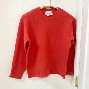 Vintage DEANS of Scotland The 💯 Wool Hand Frame Knitted in Coral Pink SZ: Small